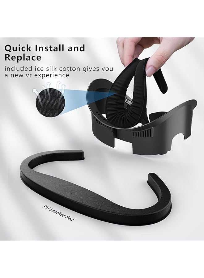 أكس سبرينج وسادة وجه Quest غطاء وسادة وجه مع ملحقات الواقع الافتراضي لـ Meta Quest 3 مع وسادة وجه ناعمة من البولي يوريثان بديلة وسادة إسفنجية مريحة تقلل ضغط الرأس لتجربة لعب غامرة - Image 2