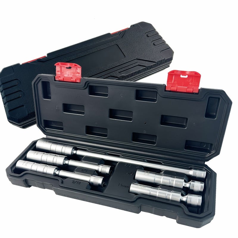 5 Pcs 3 8 Inch Extended Spark Plug Socket Set With Extension Bar Universal Joint 5 Piece Sleeve - Image 2