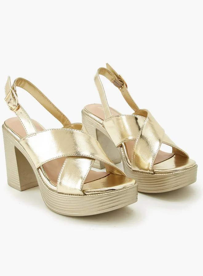 Surestep Women Cross Strap Block Heel Sandals