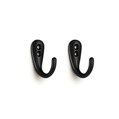 Colornest 2 Pcs Premium Wall Hook – Black Finish | Heavy Duty Metal Hook for Hanging Coats, Bags, Towels & More - Image 1