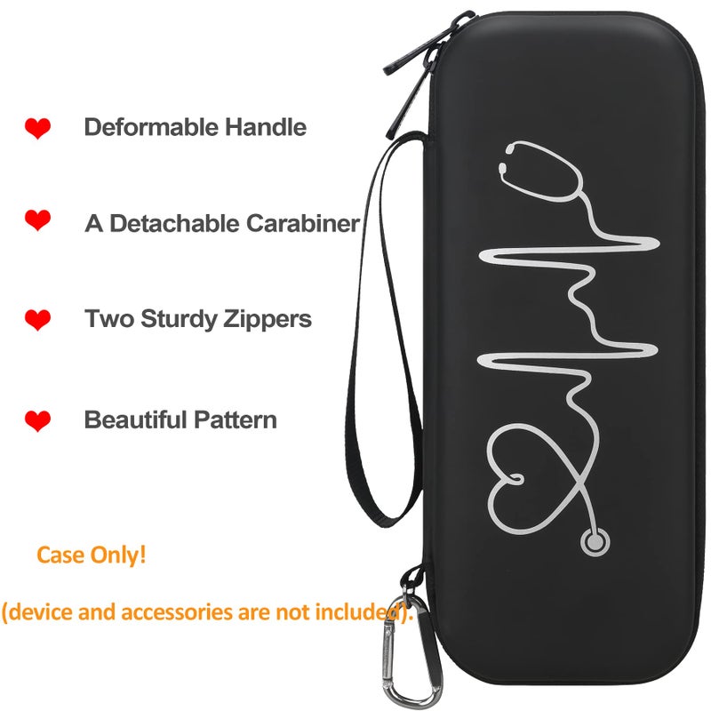 BOVKE Stethoscope Case for 3M Littmann Classic III Monitoring/Lightweight II S.E/Cardiology IV Diagnostic/MDF Acoustica Stethoscopes, Mesh Pocket for Doctor & Nurse Accessories, Black+Black - Image 2