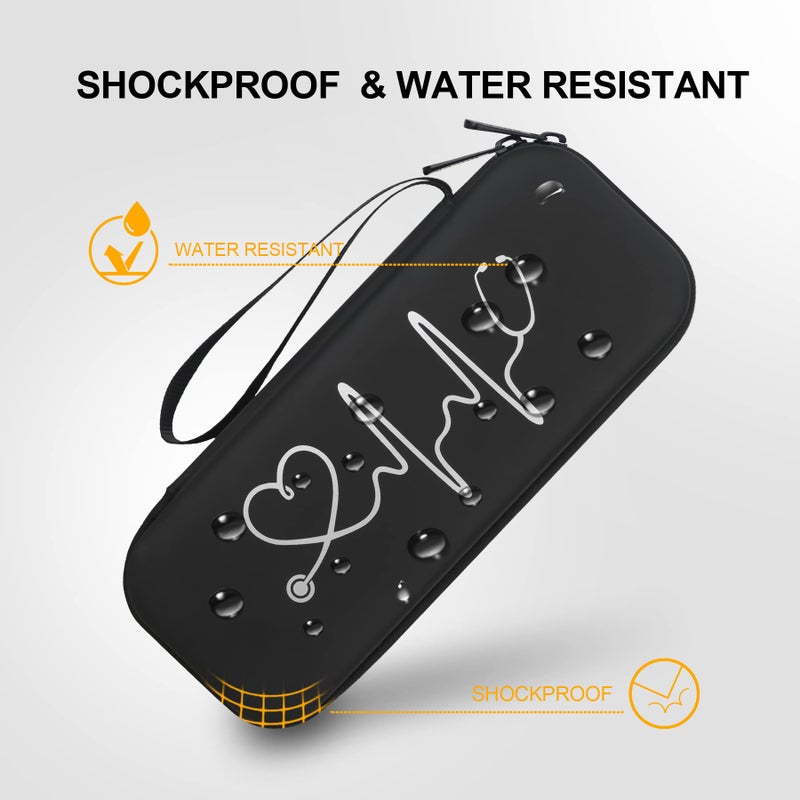 BOVKE Stethoscope Case for 3M Littmann Classic III Monitoring/Lightweight II S.E/Cardiology IV Diagnostic/MDF Acoustica Stethoscopes, Mesh Pocket for Doctor & Nurse Accessories, Black+Black - Image 4