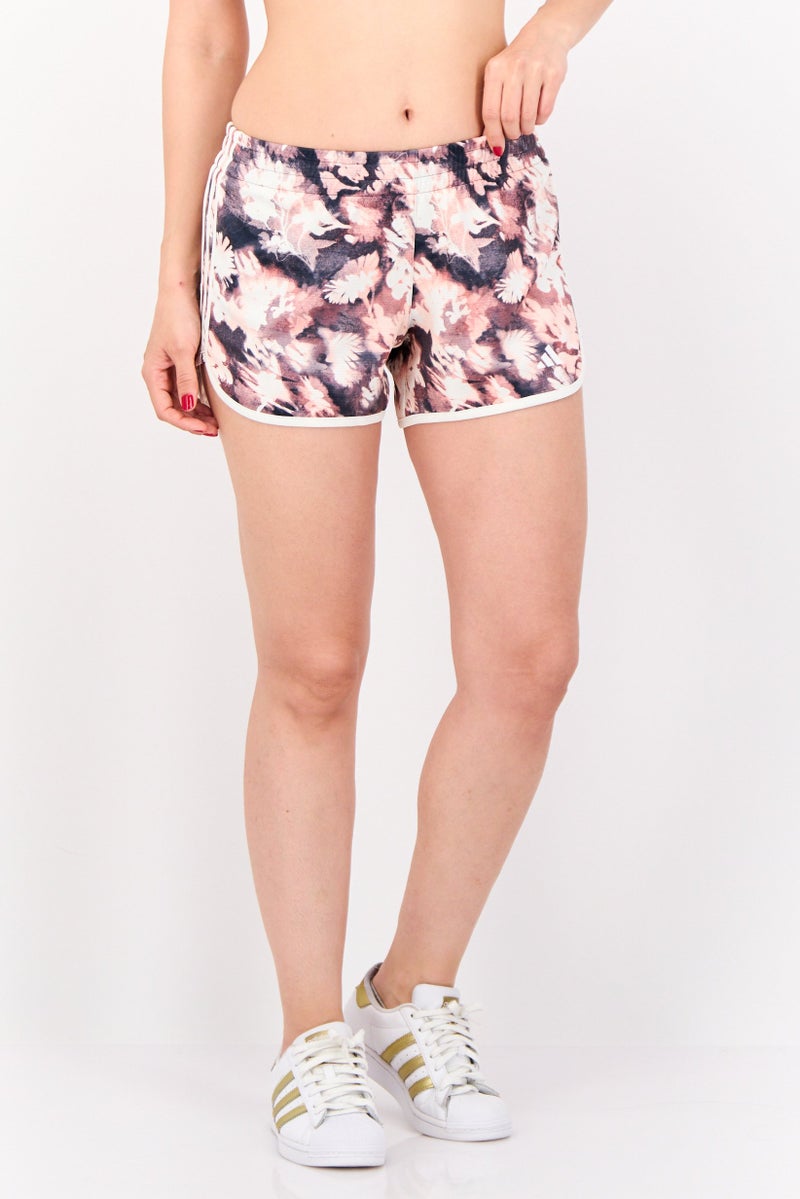 Adidas Women Sportswear Fit 4 Inseam Running Shorts, Cream  - Image 1