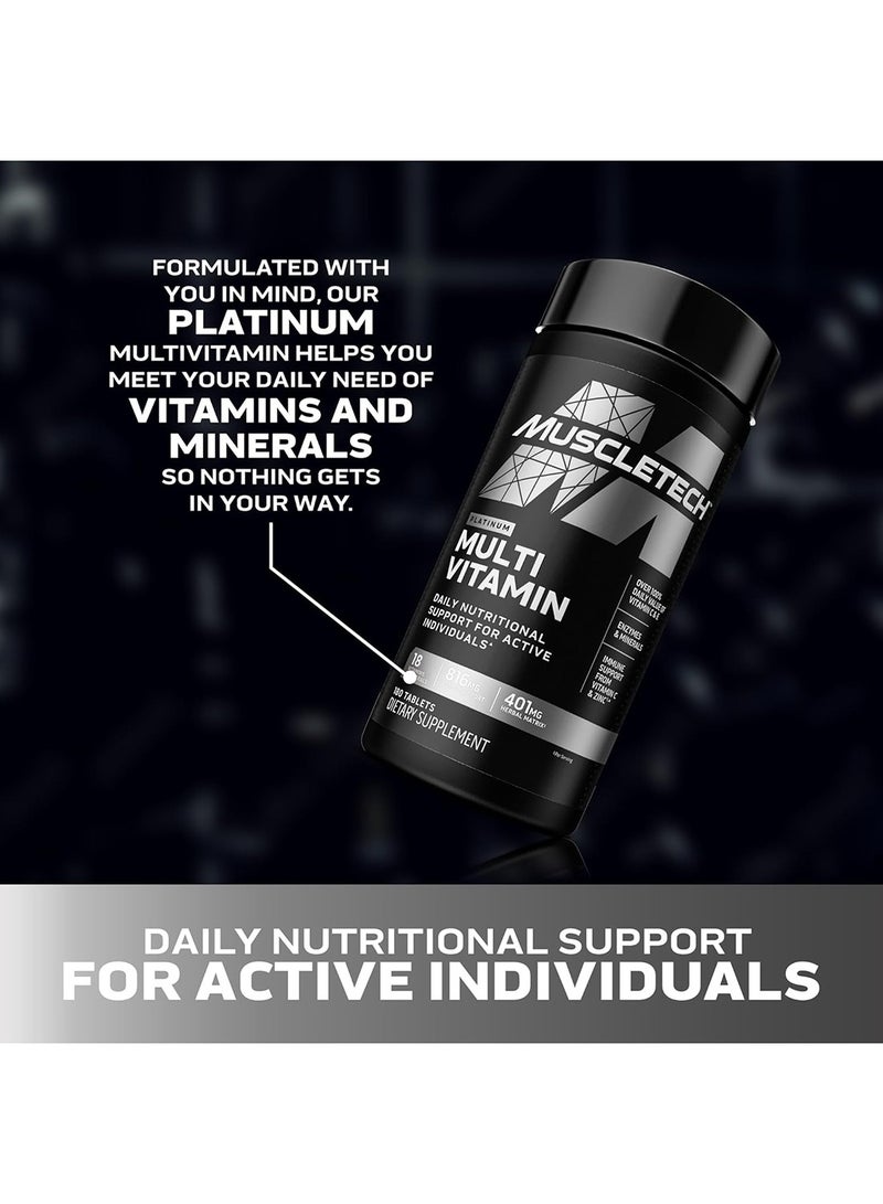 MuscleTech Platinum Multi Vitamin for Men Women Daily MultiVitamin Immune Support 90 Tablets - Image 4