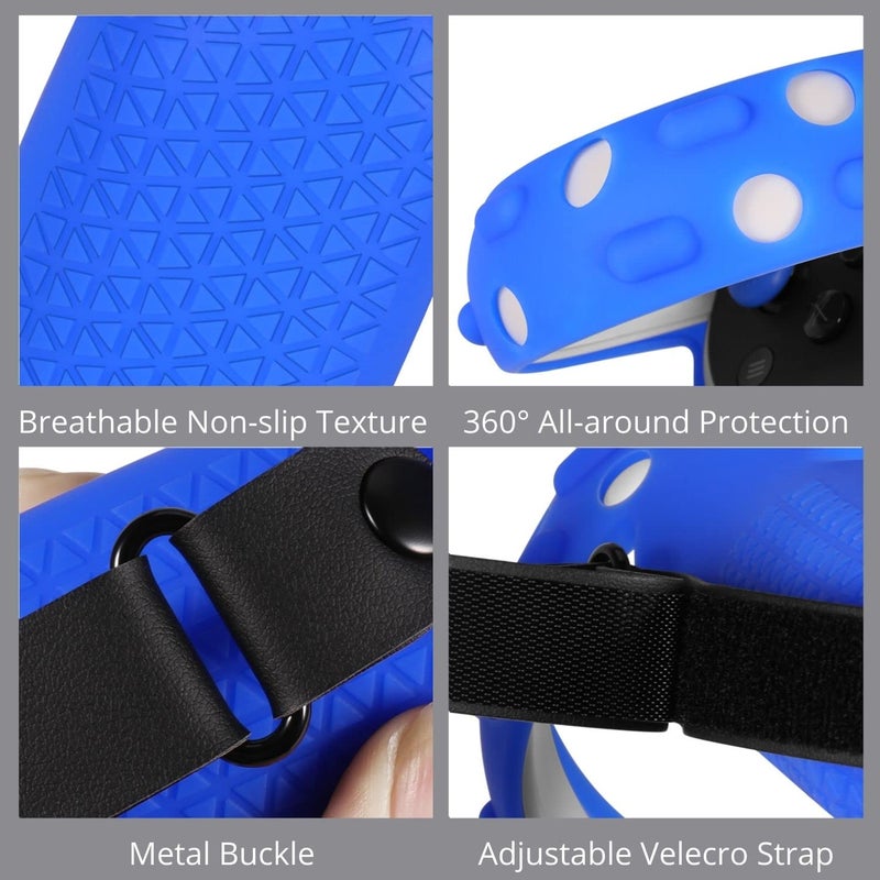 TNP Products TNP Controller Grips for Oculus Quest 2 / Meta Quest 2 Knuckle Strap Blue VR Touch Controller Hand Grip Cover Protector Sleeve with Anti-Throw Adjustable Straps - Image 5