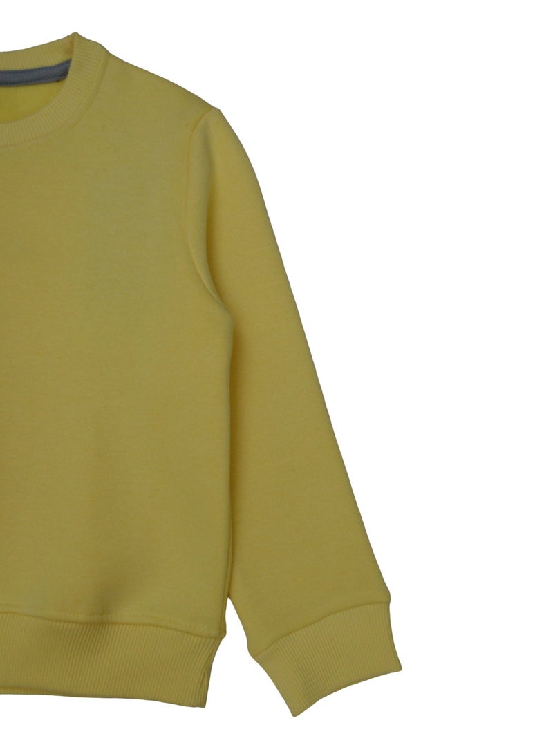 Horse Polo Sweatshirt Kids Plain,Yellow - Image 4