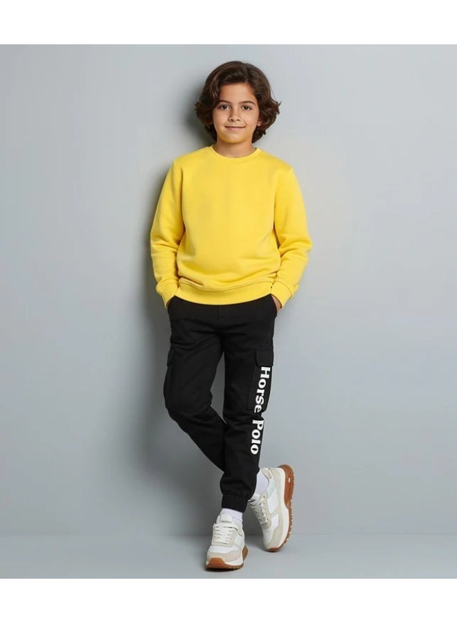 هورس بولو سويت شيرت للاطفال سادة , اصفر - Image 1