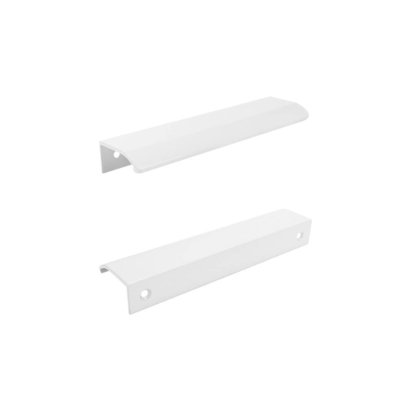 Tsnamay 6Pcs 5.9"" White Arc Surface Pull,White Edge Pulls Furniture Drawer Handles Hidden Cabinet Handle,Hole Dia.5.04""/128Mm - Image 3