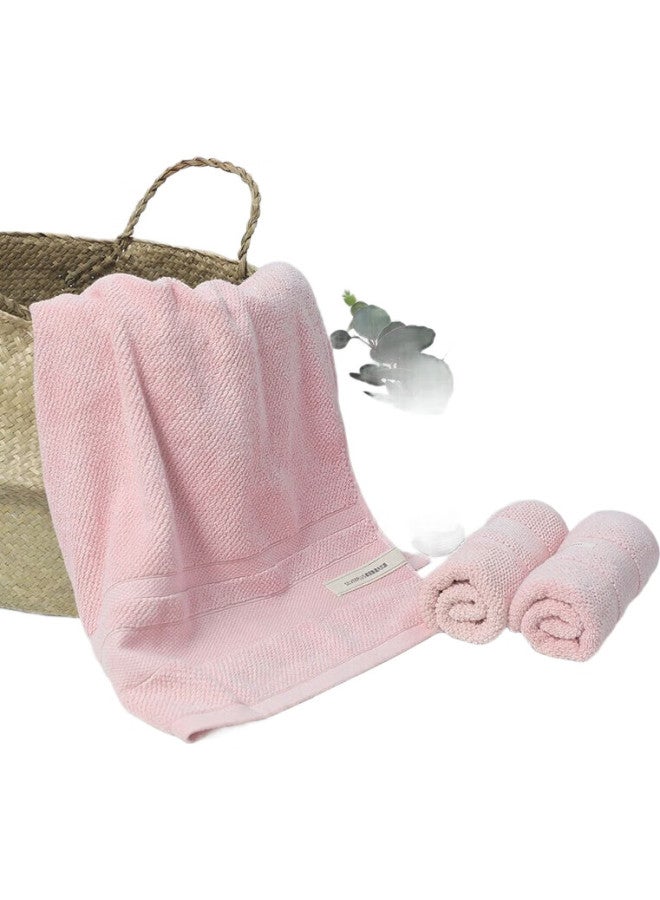 Grace Rudolf Antibacterial Towel And Bath Towel, Pure Cotton, Adult Soft Absorbent Thickened All-Cotton, For Men And Women, Home Use Three-Piece Set, Pink - Image 3