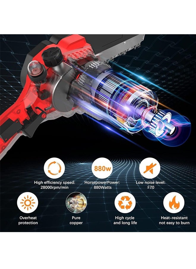 Favarey - Upgraded Mini Chainsaw 6 Inch Electric Chainsaw 24V Battery Powered 1500mAh Battery One-Hand Portable Electric Saw for Wood Cutting Tree Branch Trimming Wood Cutting Gardening - Image 1