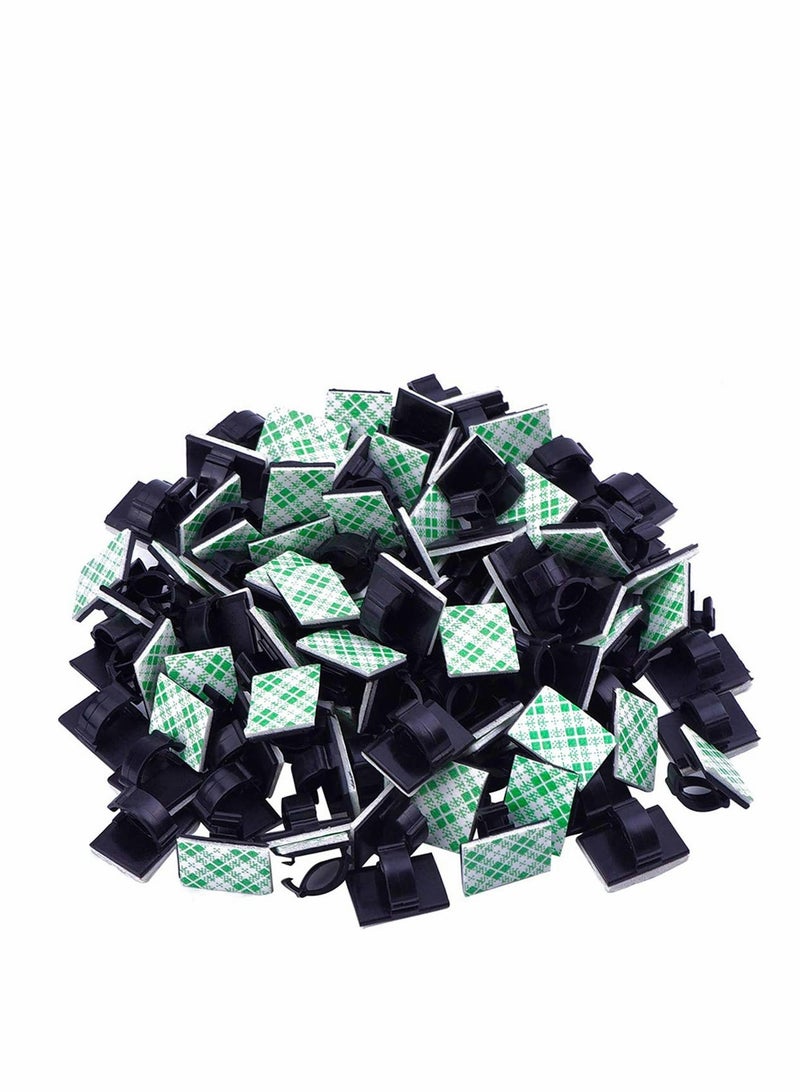 SYOSI 100 Pcs Adhesive Cable Clips Upgraded Multifunctional Cord Holder Wire Organizer Cable Clamp for Car Office and Home Cable Management - Image 1