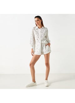 2Xtremz 2Xtremz All-Over Embellished Shirt with Long Sleeves  - Image 2