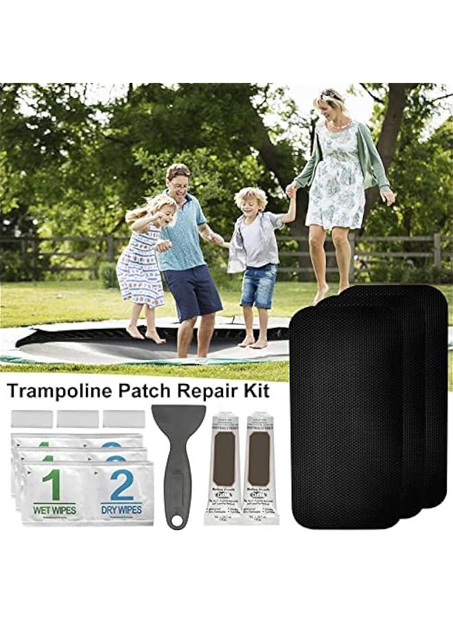 Trampoline Repair Kit - Trampoline Patch Repair Kit, Repair Trampoline Mat Tear Or, Complete Set Including Patches, Glue, Gloves, Scraper, Dry Wet Wipes, Trampoline Accessories - Image 3