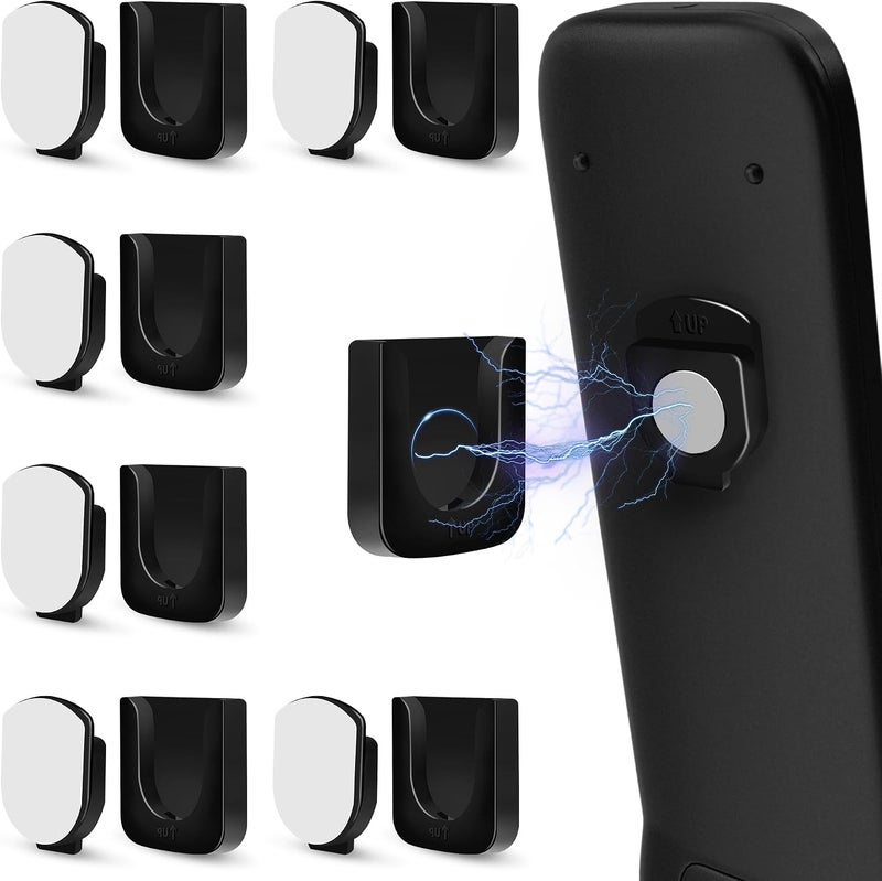 YHCG 6 Piece Magnetic Remote Control Holder Wall Mount, Self Adhesive TV Remote Control Rack, Hole-Free Phone Charging Organizer Storage Containers for Home Office School Supply Storage - Image 1