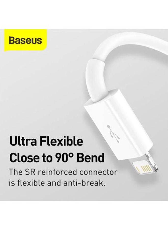 بيسوس كابل شحن سريع متعدد 3 في 1، بتصميم ذكي متوافق مع آيفون/ منفذ Type C/ مايكرو USB لأجهزة آيفون وآيباد ومنافذ مايكرو USB والهواتف الذكية Type C، يدعم الشحن السريع ومزود بعدد 3 منافذ أبيض - Image 4