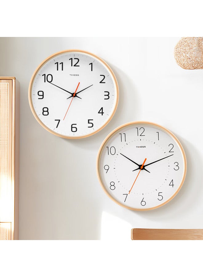 Timess Solid Wood Wall Clock Living Room Clock Home Creative Simple No-drill Quartz Clock 30cm - Image 5