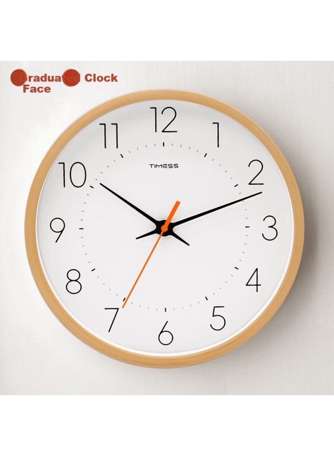 Timess Solid Wood Wall Clock Living Room Clock Home Creative Simple No-drill Quartz Clock 30cm - Image 1