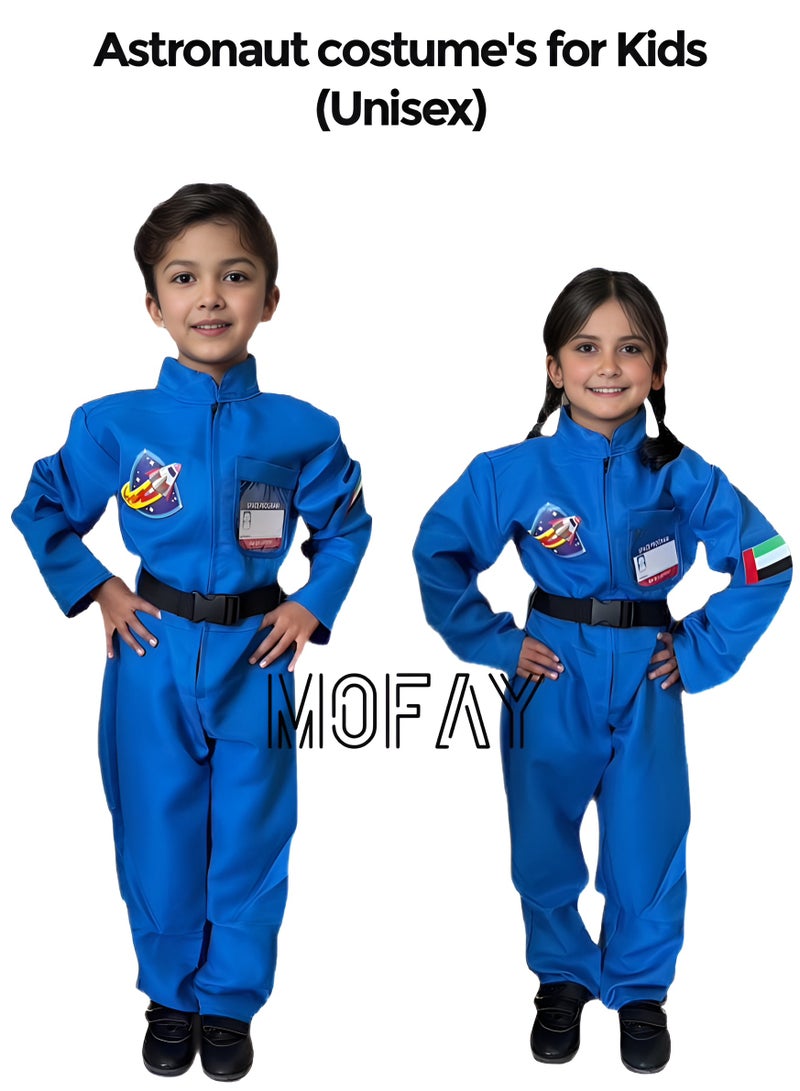 Astronaut Costume Blue for Kids with UAE Flag Patch, Unisex, Kids Space Explorer Outfit with Role Play, and DressUp.  - Image 3