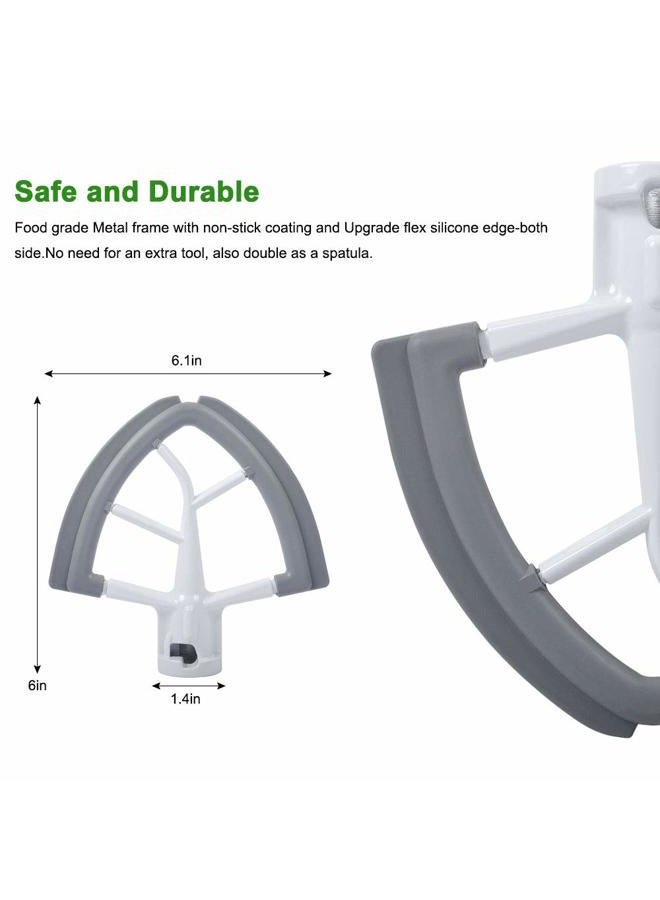 PROKITCHEN 4.5-5 Quart Flex Edge Beater for KitchenAid Tilt-Head Stand Mixer-Flat Beater Blade with Silicone Edges Flex Edge Bowl Scraper (Grey) - Image 4