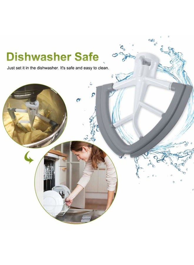 PROKITCHEN 4.5-5 Quart Flex Edge Beater for KitchenAid Tilt-Head Stand Mixer-Flat Beater Blade with Silicone Edges Flex Edge Bowl Scraper (Grey) - Image 5