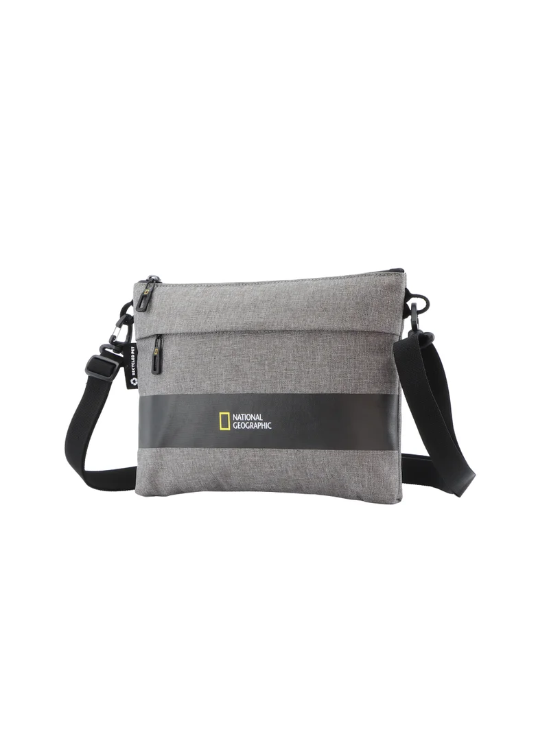 ناشيونال چيوغرافيك National Geographic Shadow RPET Shoulder Bag Grey, Durable Water Resistant Adjustable/Removable Strap With RFID Pocket Portable Organizer Pouch/Crossbody Bag for Men and Women, School Travel College