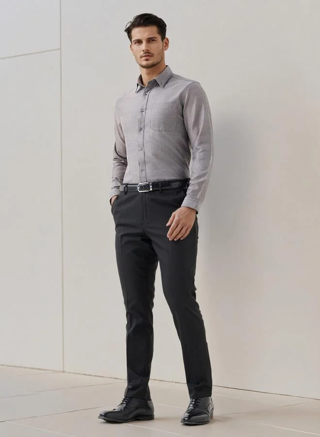 Splash FAV Men Regular Fit Button-Down Collar Long Sleeves Oxford Shirt with Pocket