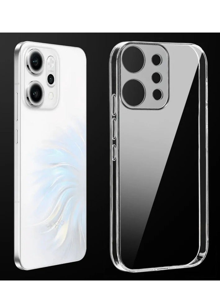 جراب متوافق مع هاتف Reno 14 5G، جراب شفاف من مادة TPU الناعمة، جراب مرن من السيليكون المقاوم للخدش، غطاء شفاف من مادة TPU لحماية الكاميرا - شفاف