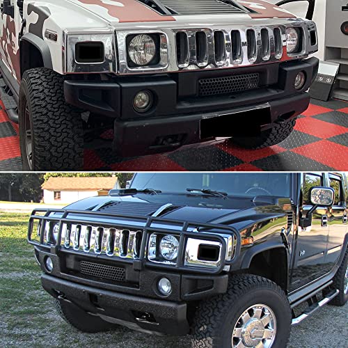 Tonsya For 2003 2004 2005 2006 2007 2008 2009 Hummer H2 Front Corner Turn Signal Parking Lights Housings Replacement Smoked Lens - Image 4