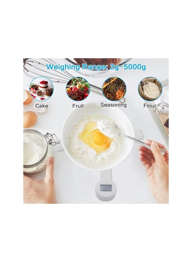 S-TOP Folding Food Weighing Scale, Kitchen Scale Food Scale, Small Portable Tare Function, Space Saving, With Display, For Cooking, Baking, White - Image 2