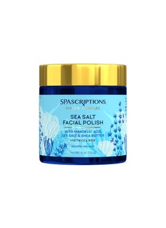 Spascriptions Marine Moisture Sea Salt Facial Polish Exfoliating Facial Scrub Salt Scrub to Exfoliate  Moisturize Skin Deep Cleansing Pore Refining Softens Detoxifies Cleanses 4 oz