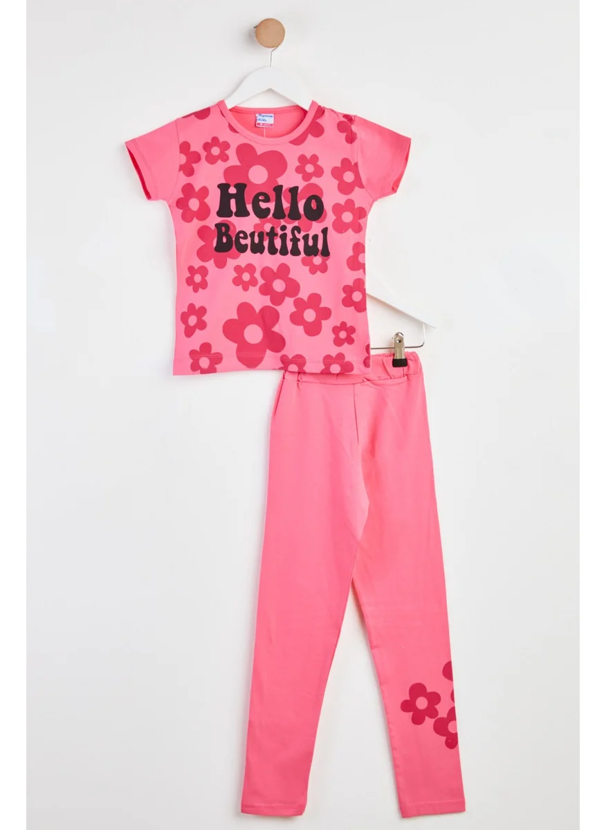 Tofisa Girls Fuchsia Printed Two Piece Set - 25107