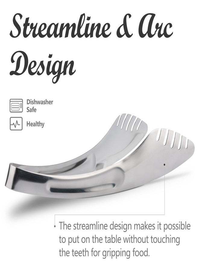 TRUSBER 9-Inch Salad Serving Tongs, 18/8 Stainless Steel Kitchen Cooking Tongs for Pasta Noodles BBQ Buffet | Dishwasher Safe | - Image 5