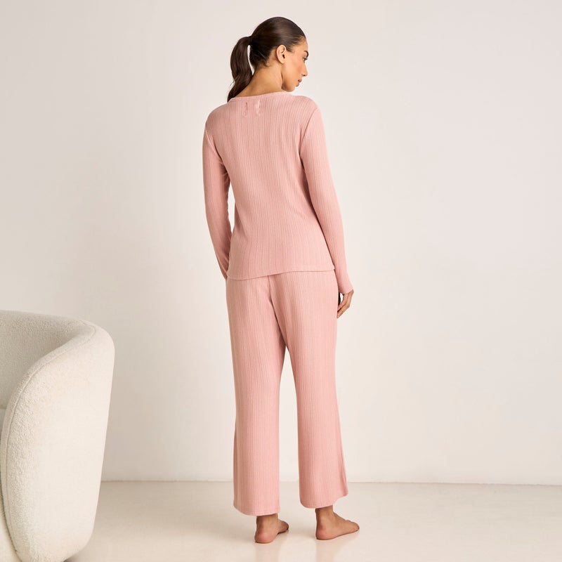 سبلاش فيڤ طقم بيجامة بلوزة وبنطلون بنقشة من مزيج البوليستر - Image 4