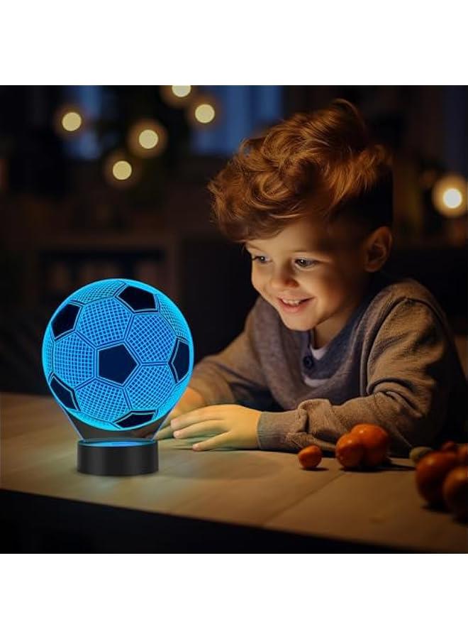Football Gifts for Boys, 3D Illusion Night Lamp, Football Night Light for Kids Girls, 16 Colors Change,  Birthday Gift, Bedroom Accessories Decor for Football Fans 【Energy Class A+++】  - Image 3
