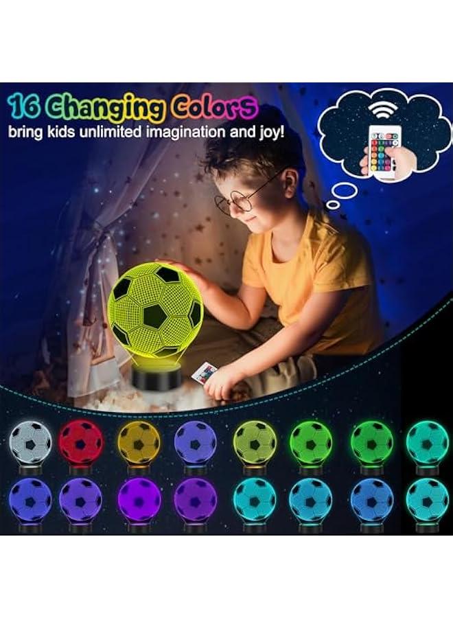 Football Gifts for Boys, 3D Illusion Night Lamp, Football Night Light for Kids Girls, 16 Colors Change,  Birthday Gift, Bedroom Accessories Decor for Football Fans 【Energy Class A+++】  - Image 5