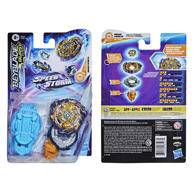 بي بليد -beyblade burst sperge speedstorm mirage fafnir f6 spinning top starter pack - stamina type watling game with to to toy for Kids - Image 4