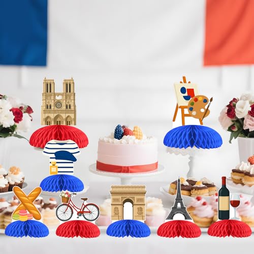 Cheerupp 8 Pcs Romantic France Honeycomb Centerpieces Decorations Paris Table Toppers Decor Eiffel Tower 3D Table Signs for Baby Shower Birthday Party Supplies - Image 5