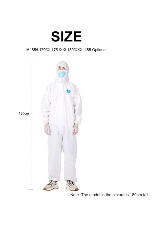NIBEMINENT High Antibacterial Reusable Isolation Suit White M - Image 3