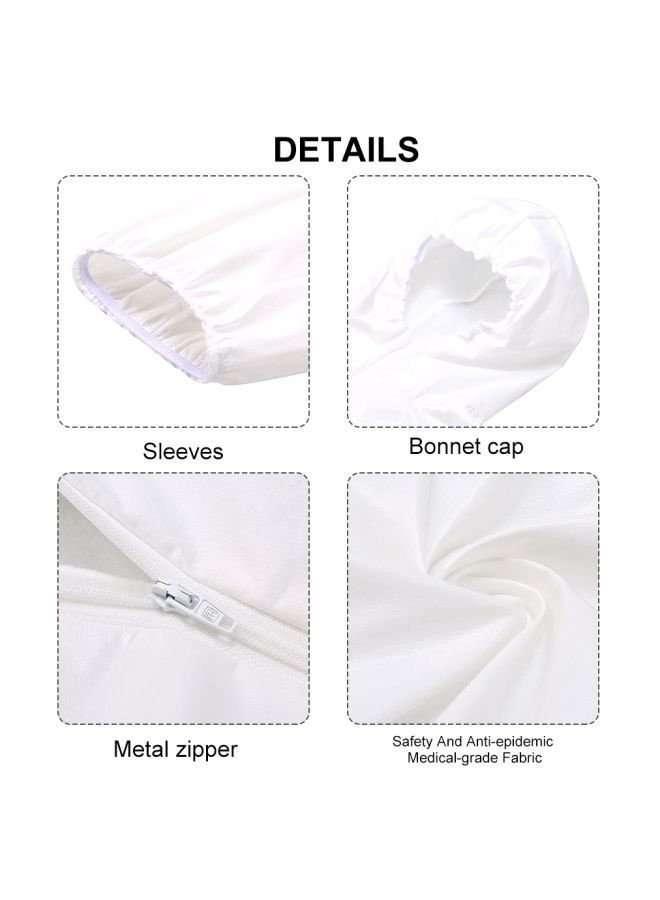 NIBEMINENT High Antibacterial Reusable Isolation Suit White M - Image 4