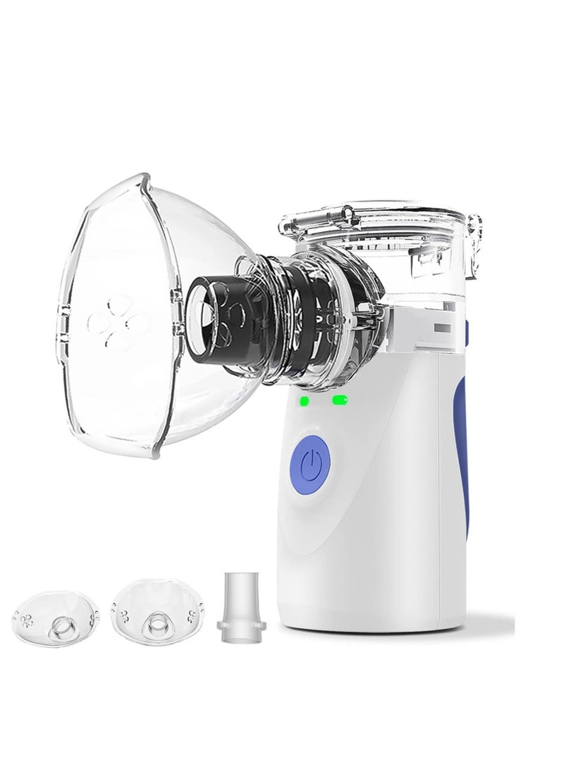 إلترازون نظام علاج تنفسي متقدم لجميع الأعمار - جهاز استنشاق وجهاز تبخير ثنائي الوظيفة مع تنظيف آلي، قناع للوجه، وفوهة - تخفيف فعّال للأمراض التنفسية (اللون: أزرق) - Image 1