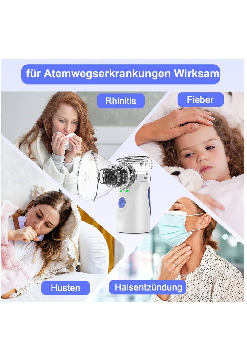 إلترازون نظام علاج تنفسي متقدم لجميع الأعمار - جهاز استنشاق وجهاز تبخير ثنائي الوظيفة مع تنظيف آلي، قناع للوجه، وفوهة - تخفيف فعّال للأمراض التنفسية (اللون: أزرق) - Image 5