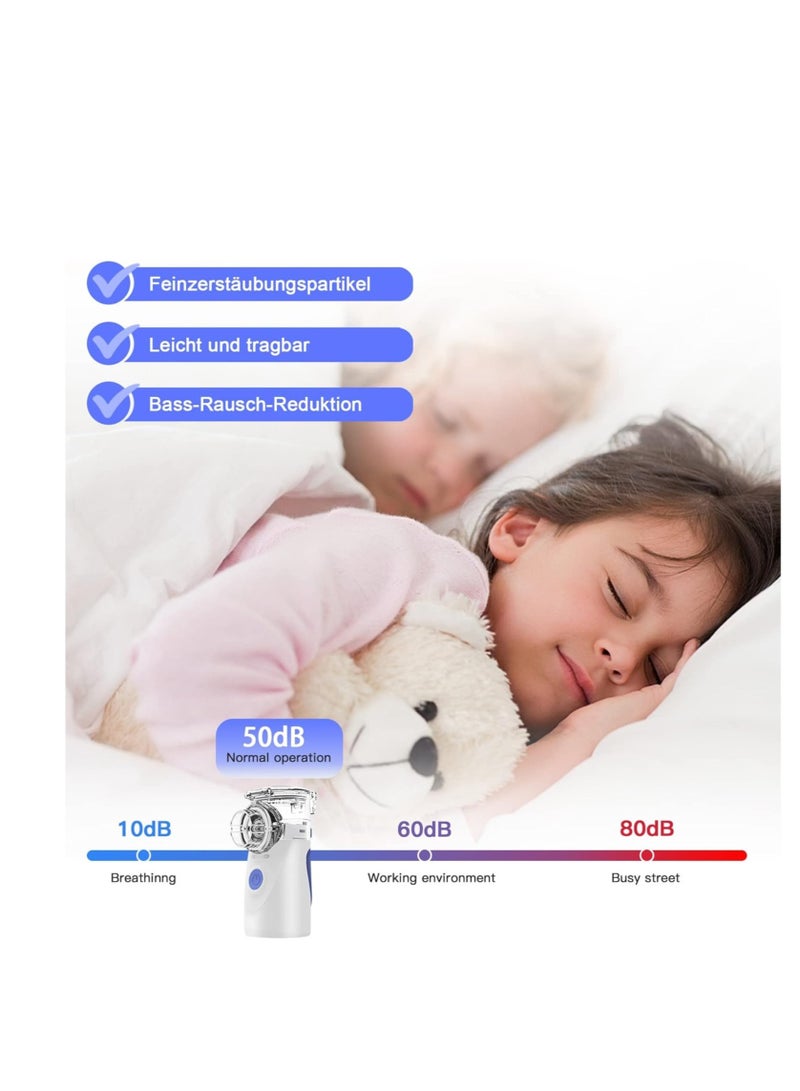 إلترازون نظام علاج تنفسي متقدم لجميع الأعمار - جهاز استنشاق وجهاز تبخير ثنائي الوظيفة مع تنظيف آلي، قناع للوجه، وفوهة - تخفيف فعّال للأمراض التنفسية (اللون: أزرق) - Image 4