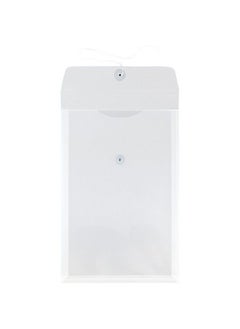 JAM Paper Plastic Envelopes With Button & String Tie Closure Legal Open End 9 3 4 X 14 1 2 Clear 12 Pack  - Image 3