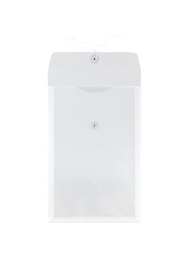 JAM Paper - Plastic Envelopes With Button & String Tie Closure Legal Open End 9 3 4 X 14 1 2 Clear 12 Pack - Image 1