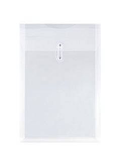 JAM Paper Plastic Envelopes With Button & String Tie Closure Legal Open End 9 3 4 X 14 1 2 Clear 12 Pack  - Image 2