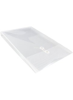 JAM Paper Plastic Envelopes With Button & String Tie Closure Legal Open End 9 3 4 X 14 1 2 Clear 12 Pack  - Image 5