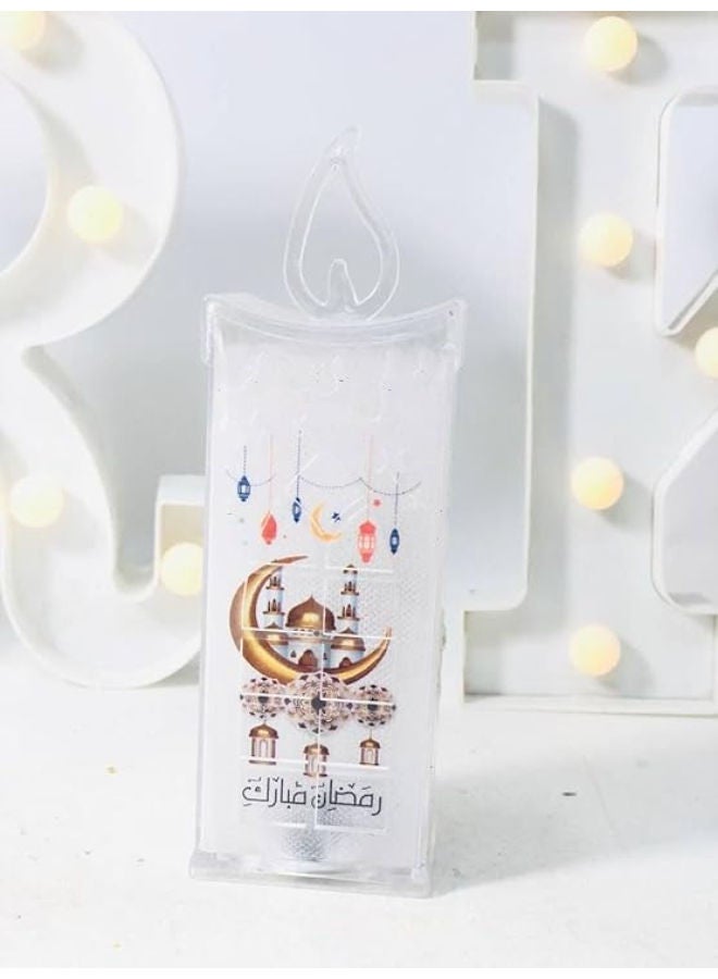 شمعة عيد مبارك بدون لهب (قطعة واحدة) لرمضان والعيد - Image 1