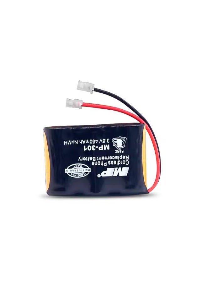 أم بي بطارية MP 301 قابلة لإعادة الشحن 3.6V 450mAh Ni-MH – بطارية مدمجة لأجهزة الهاتف اللاسلكي والألعاب والإلكترونيات الصغيرة - Image 1