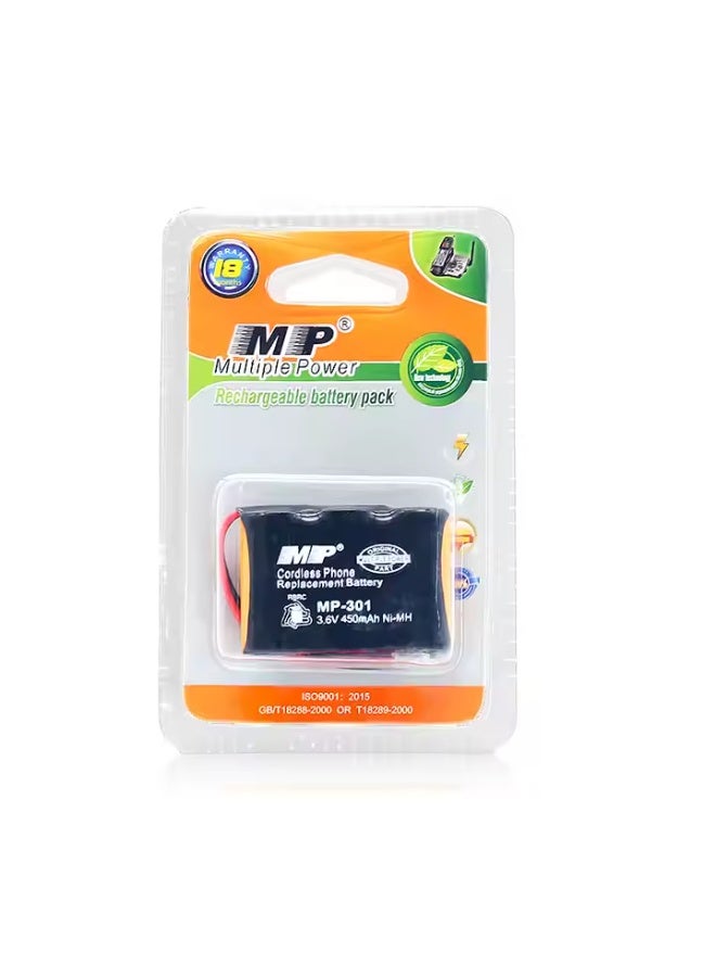 أم بي بطارية MP 301 قابلة لإعادة الشحن 3.6V 450mAh Ni-MH – بطارية مدمجة لأجهزة الهاتف اللاسلكي والألعاب والإلكترونيات الصغيرة - Image 2