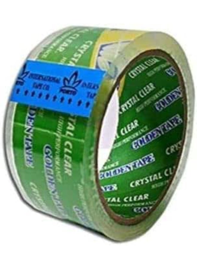 Golden tape High-performance packaging tape for shipping boxes, transport, office use, and carton sealing – Transparent – 200 meters.  - Image 2